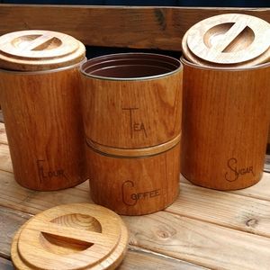 VTG Cornwall oak grain wood container set